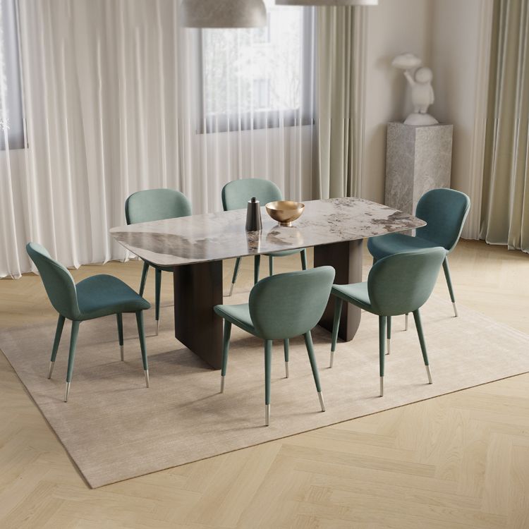 Modern Rectangle Dining Table Set 1/4/5/7 Pieces Sintered Stone Top Dinette Set Clearhalo 'Dining Room Sets' 'Dining Tables & Seating' 'dining_room_set' 'furn' 'furn_dining_room_set' 'Furniture' 'furniture_dining_room_set' 'Kitchen & Dining Furniture' 1200x1200_eef7f0ad-a6c9-4335-be78-c12aa769e544