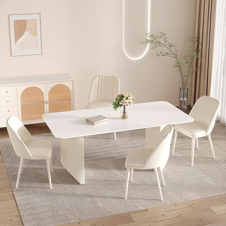 Modern 1/5/6/7 Pieces Furniture Sintered Stone Dining Set in White