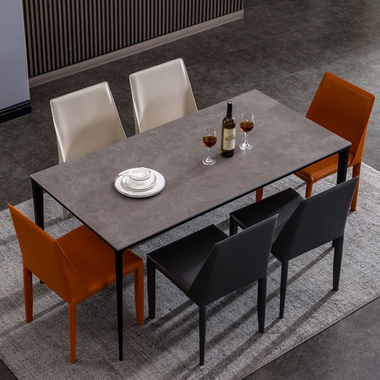 Sintered Stone Table for Restaurant Industrial Rectangle Dining Table with 4 Legs Clearhalo 'Dining Tables & Seating' 'Dining Tables' 'dining_table' 'furn' 'furn_dining_table' 'Furniture' 'furniture_dining_table' 'Kitchen & Dining Furniture' 'kitchen' 'kitchen_dining_table' 1200x1200_eef9e1f7-34c9-4033-9beb-244167f54a57