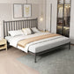 Glam Metal with Headboard Rectangular Slat Mattress Included Slat Bed