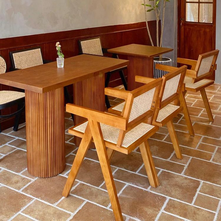 Contemporary Style Solid Rubberwood Chair Open Back Side Kitchen Dining Chair Clearhalo ' kitchen&dining_furn' 'Dining Chairs' 'Dining Tables & Seating' 'dining_chair' 'furn' 'furn_dining_chair' 'Furniture' 'furniture_dining_chair' 'Kitchen & Dining Furniture' 'kitchen' 1200x1200_eef9f24f-0e83-4268-88a9-976c603b95ba