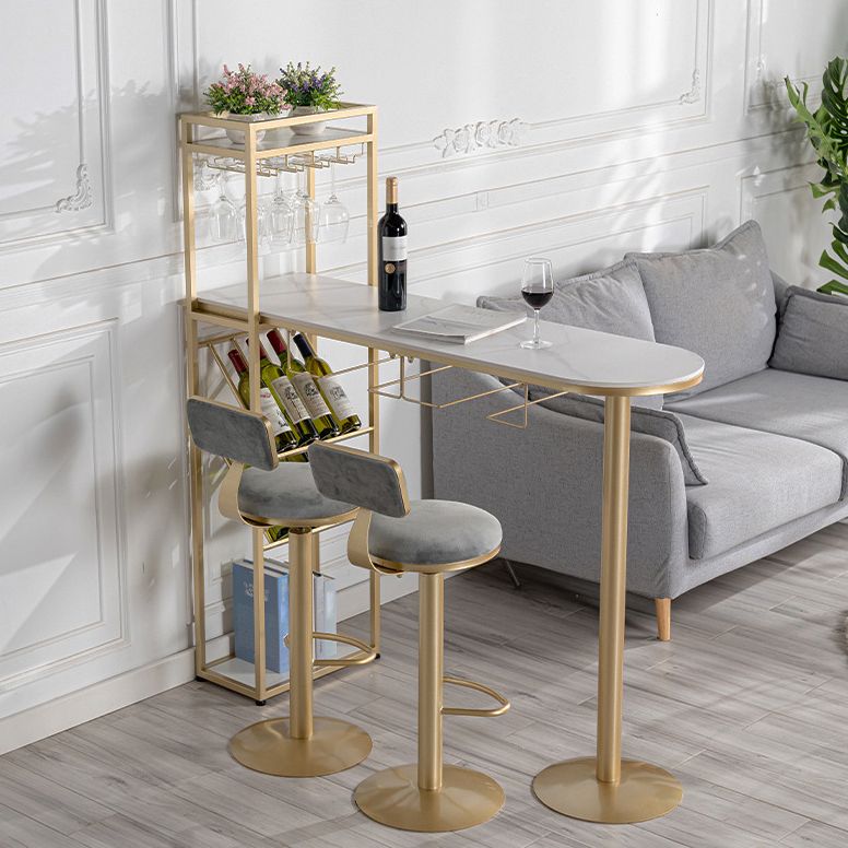 White Stone Bar Dining Table Traditional Luxury Bar Dining Table with Sled Base Clearhalo 'Bar Furniture' 'Bar Tables' 'bar_tables' 'furn' 'furn_bar_tables' 'Furniture' 'furniture_bar_tables' 'Kitchen & Dining Furniture' 1200x1200_eefa8ac3-dd99-4212-a08d-e3f6d520bb84
