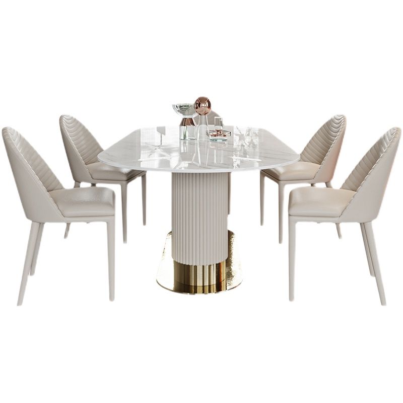 1/4/5/7 Pieces Luxury Dining Set Sintered Stone Top Dining Table with Leather Chairs Clearhalo 'Dining Room Sets' 'Dining Tables & Seating' 'dining_room_set' 'furn' 'furn_dining_room_set' 'Furniture' 'furniture_dining_room_set' 'Kitchen & Dining Furniture' 'kitchen&dining_furn' 'kitchen' 1200x1200_eefae277-418f-42a4-a377-641e1dc3309f