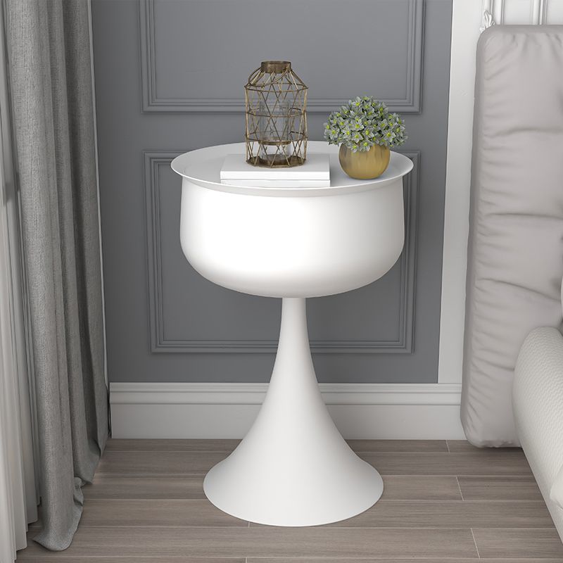 トレイトップの台座サイドテーブル丸いソファコーナーテーブルとストレージ