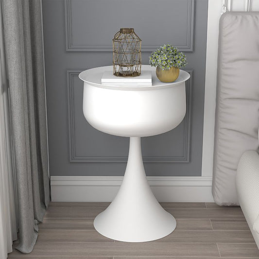 Tavolo laterale del piedistallo superiore del vassoio rotondo del divano tavolo angolare con archiviazione