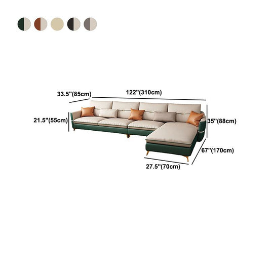 Faux Leather Sectioanl, Stain-Resistant,66.9" W for Living Room