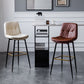 Scandinavian Leather Metal Counter Stools Black Low Back Bar Stools with Footrest Clearhalo 'Bar Furniture' 'Bar Stools' 'bar_stools' 'furn' 'furn_bar_stools' 'Furniture' 'furniture_bar_stools' 'Kitchen & Dining Furniture' 1200x1200_eefe8da9-3d7c-4c68-8475-efefb30b01af