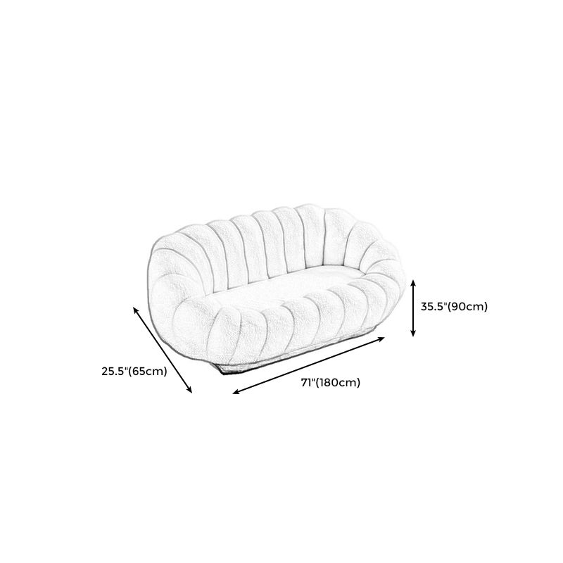 25.59"H Scandinavian Solid Color Fleece/Faux Leather Curved Sofa for Bedroom Apartment Clearhalo 'furn' 'furn_sofas' 'Furniture' 'furniture_sofas' 'kitchen' 'kitchen_sofas' 'Living Room Furniture' 'Sofa' 'sofas' 1200x1200_eeff003c-90b8-4c2a-b814-a1aed4613ed6