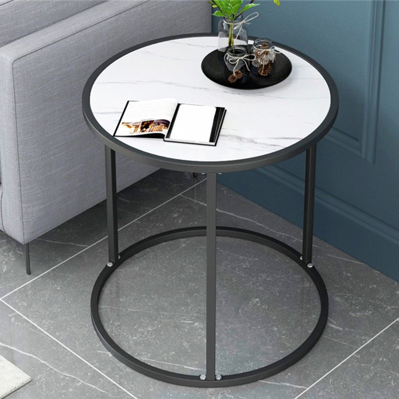 Glam Round Wooden Top End Table Steel Frame Sofa Side End Table for Living Room Clearhalo 'Coffee & Accent Tables' 'End & Side Tables' 'end_side_tables' 'furn' 'furn_end_side_tables' 'Furniture' 'Living Room Furniture' 1200x1200_eeff8d88-f64c-4d07-9d26-c48813cf8a9b