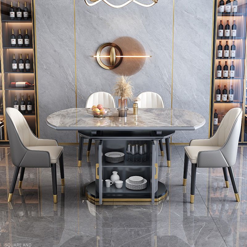 Tavolo da pranzo moderno in pietra con tavolo a 2 ante per sala da pranzo