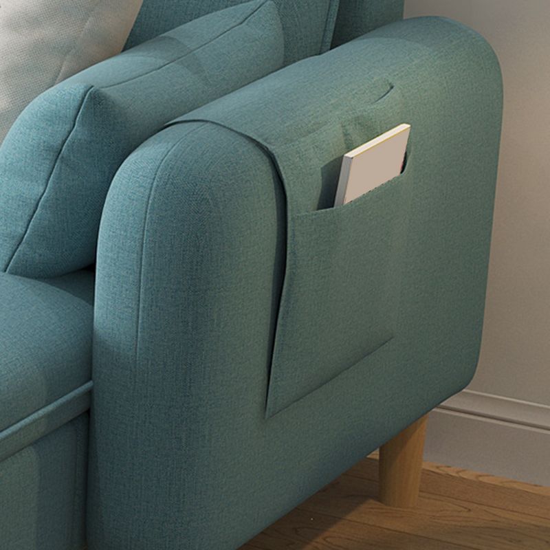 Scandinavo da 30,7 "H di divano e chaise del braccio quadrato di lino per l'appartamento