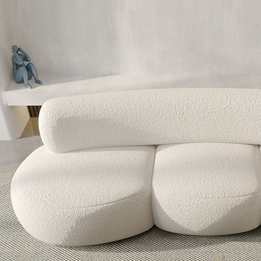 Wollsofa im zeitgenössischen Stil in weiß gebogenem gepolstertem Sofa