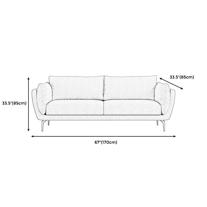 Velvet Pillow Top Arm Settee with Loose Back for Living Room and Apartment Clearhalo 'furn' 'furn_sofas' 'Furniture' 'furniture_sofas' 'kitchen' 'kitchen_sofas' 'Living Room Furniture' 'Sofa' 'sofas' 1200x1200_ef03f32a-97f7-4ab9-8400-9e1779c39144