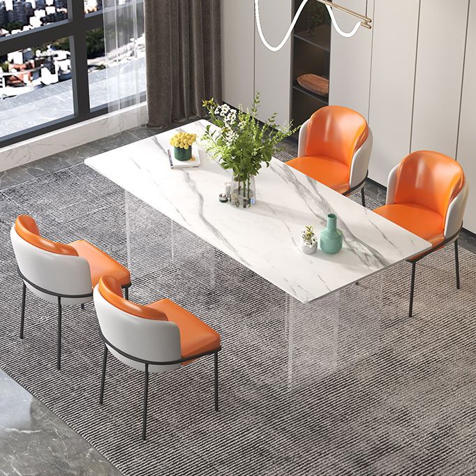 Modern 1/5 Pieces Dining Set Rectangle Stone Dining Table for Dining Room Clearhalo 'Dining Room Sets' 'Dining Tables & Seating' 'dining_room_set' 'furn' 'furn_dining_room_set' 'Furniture' 'Kitchen & Dining Furniture' 1200x1200_ef054eb0-dca4-4228-8472-8bd90d0f0570
