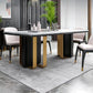 Faux Marble Dining Table Rectangle Dinner Table for Dining Room Clearhalo 'Dining Tables & Seating' 'Dining Tables' 'dining_table' 'furn' 'furn_dining_table' 'Furniture' 'Kitchen & Dining Furniture' 1200x1200_ef056649-2c15-46fa-b16c-c189cc68cc78