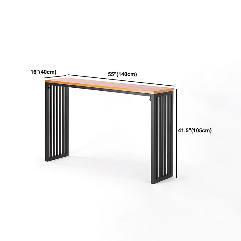 Tavolo da pranzo in legno massiccio tavolo da bar moderno con base a slitta nera