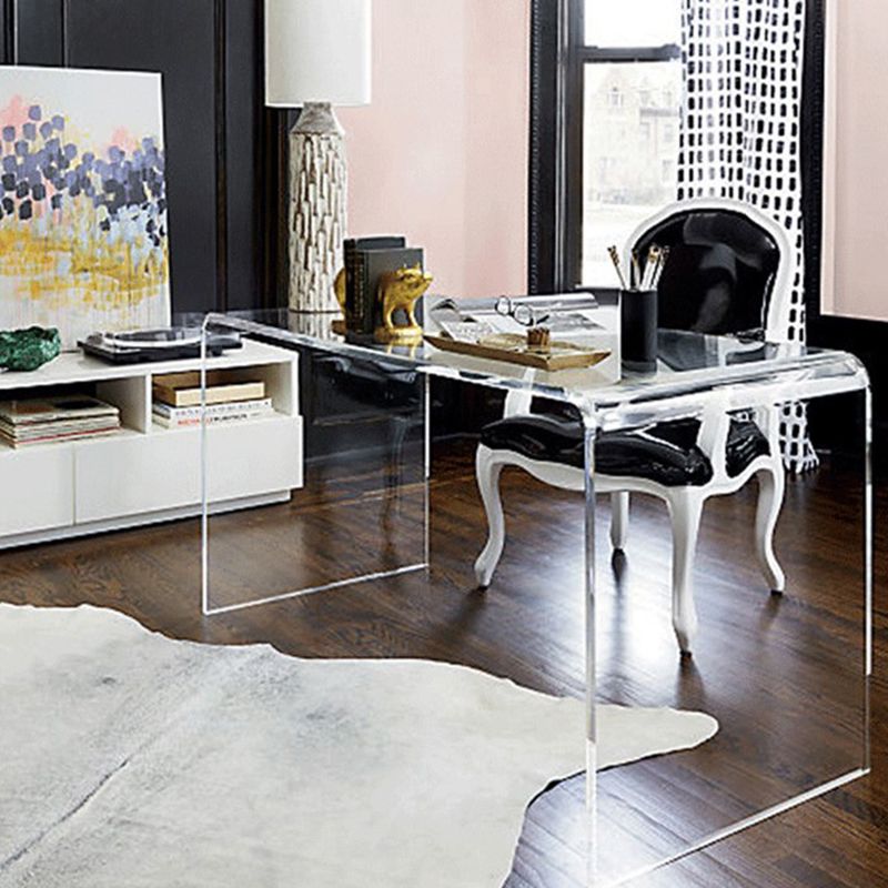 Moderne acrylschrijfbureau Sled Base rechthoekige kantoorbureau