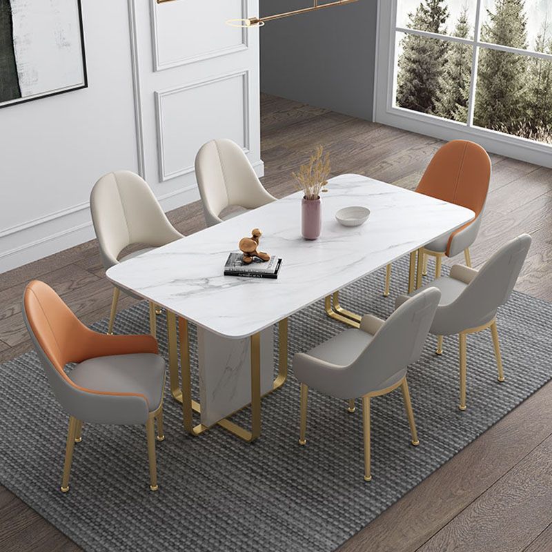 Scandinavian Leather Dining Chairs Upholstered Solid Back Chair for Kitchen Clearhalo ' kitchen&dining_furn' 'Dining Chairs' 'Dining Tables & Seating' 'dining_chair' 'furn' 'furn_dining_chair' 'Furniture' 'furniture_dining_chair' 'Kitchen & Dining Furniture' 'kitchen' 1200x1200_ef06fb12-663f-47ed-b626-0a99f9702d02