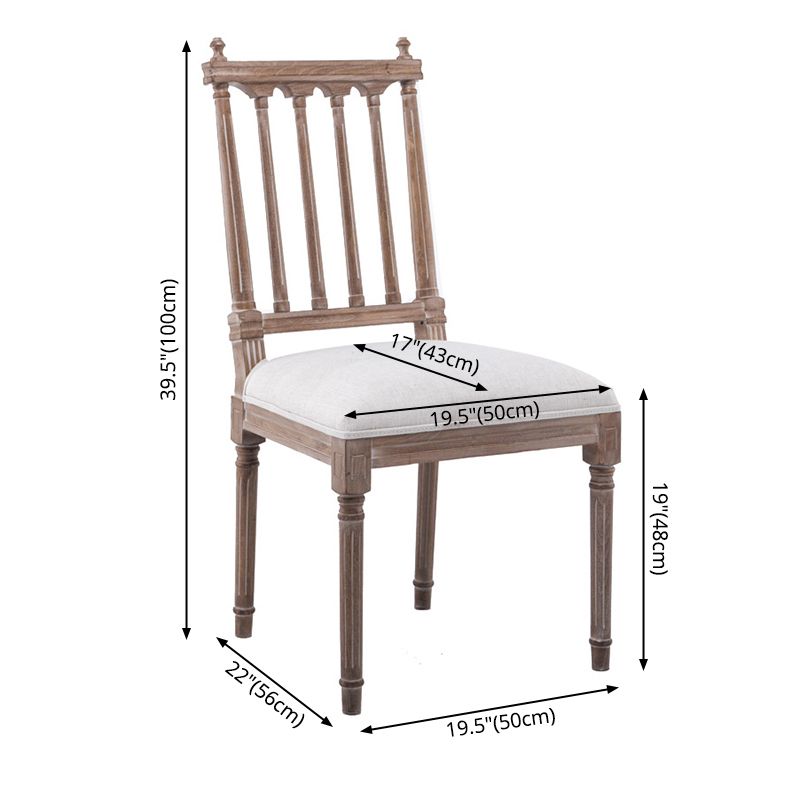 Farmhouse Fabric Dining Chair 40"H Slat Back Side Chair with Wooden Base for Restaurant Clearhalo ' kitchen&dining_furn' 'Dining Chairs' 'Dining Tables & Seating' 'dining_chair' 'furn' 'furn_dining_chair' 'Furniture' 'furniture_dining_chair' 'Kitchen & Dining Furniture' 'kitchen' 1200x1200_ef0735ce-1dad-4422-b30c-5ca4ce759456
