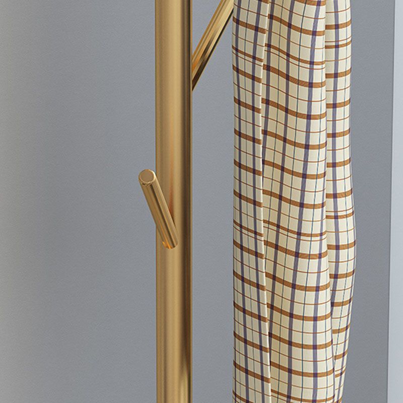 Luxuriöser Kleiderbügel Marmorboden Metall -Rack mit Multi -Kleidungs ​​-Haken