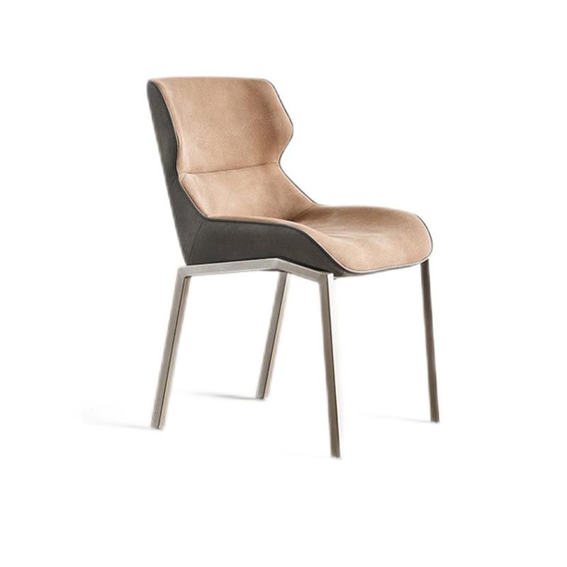 Chaise latéral moderne en tissu de salle à manger rembourrée