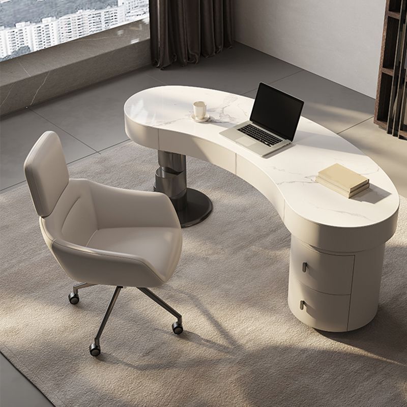 MODERNA STONE OFFICIO 4 cassetti 23.62 "W di scrittura con base di piedistallo