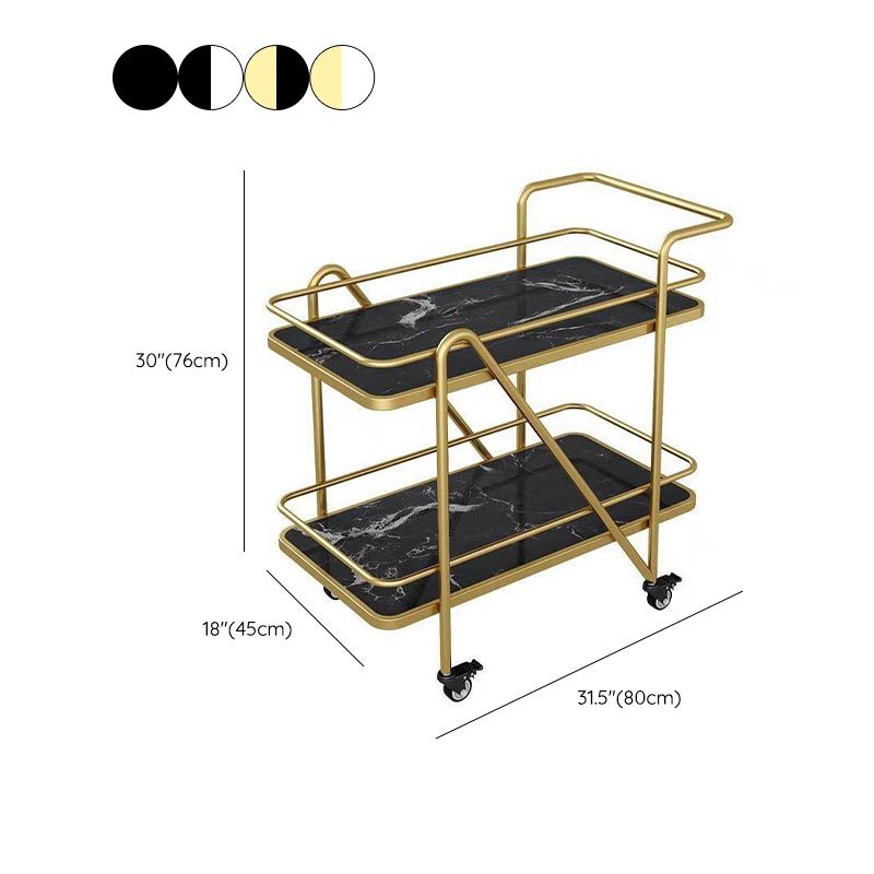 Scaffali aperti in marmo Preparazione tavolo da pranzo rettangolare carrello da cucina