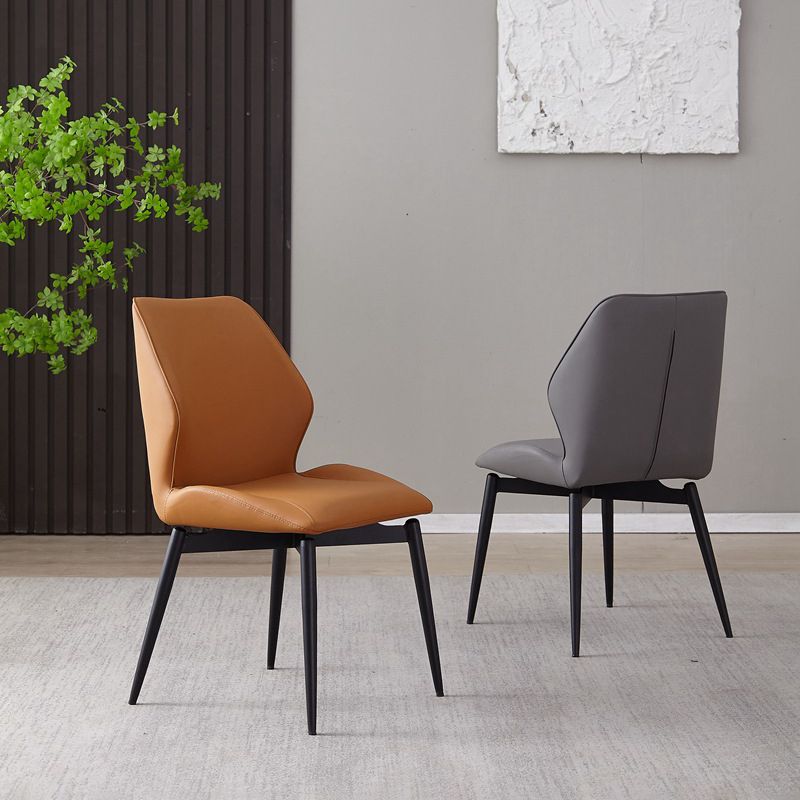 Dining Room Home Upholstered Chair Leather Wingback Armless Chair Clearhalo 'Dining Chairs' 'Dining Tables & Seating' 'dining_chair' 'furn' 'furn_dining_chair' 'Furniture' 'Kitchen & Dining Furniture' 1200x1200_ef08f4d3-8076-4264-befa-6e694a76cc54