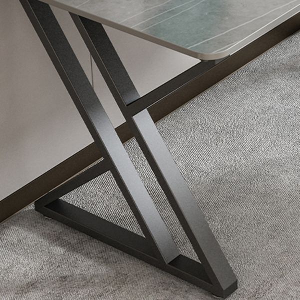 Eigentijdse kantoorbureau gebogen antieke afwerking computerbureau met metalen benen