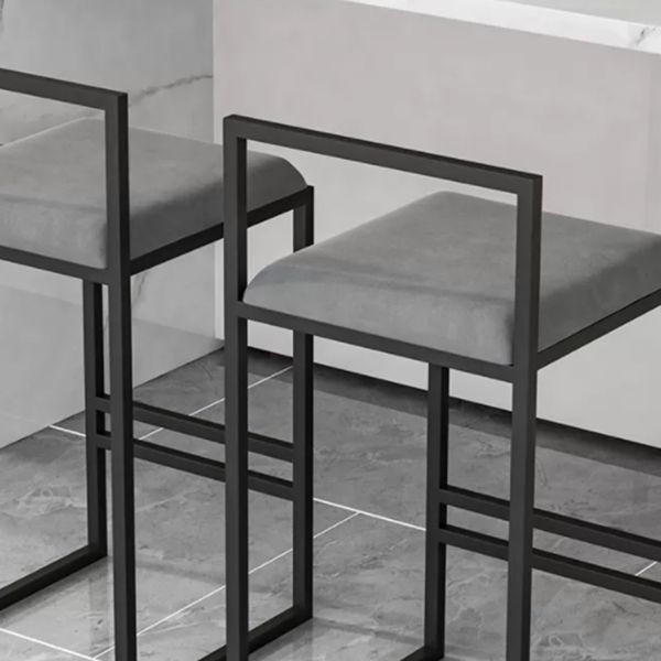 Modern Backrest Armless Counter Stool Iron Cafe Bar Stool with Velvet Cushion and Pedal Clearhalo 'Bar Furniture' 'Bar Stools' 'bar_stools' 'furn' 'furn_bar_stools' 'Furniture' 'furniture_bar_stools' 'Kitchen & Dining Furniture' 1200x1200_ef0959f3-2f91-412f-a387-fd601e4a4f6b