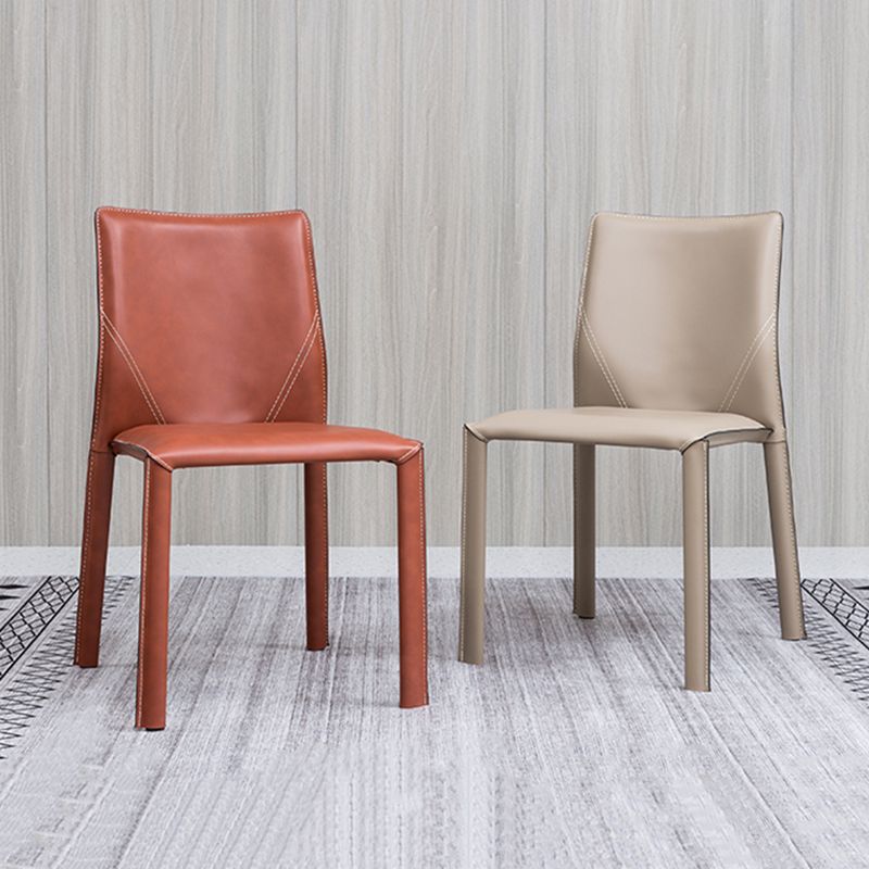 Contemporary Home Side Chair Faux Leather Solid Back Dining Chair Clearhalo 'Dining Chairs' 'Dining Tables & Seating' 'dining_chair' 'furn' 'furn_dining_chair' 'Furniture' 'Kitchen & Dining Furniture' 1200x1200_ef0aac13-e796-41ea-bc73-f82beaec0f41