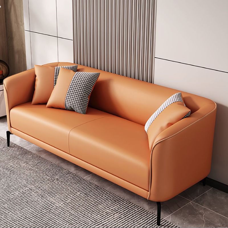 Schuine arm faux lederen sofa Nordic 26 "h zitplaatsen met een enkel kussen