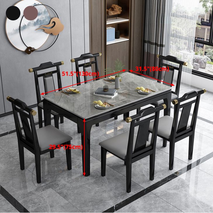 Stone Dining Room Collection Midcentury Style Rectangle 4 Legs Furniture for Home Clearhalo ' dining_table' 'Dining Tables & Seating' 'Dining Tables' 'furn' 'furn_dining_table' 'Furniture' 'furniture_dining_table' 'Kitchen & Dining Furniture' 'kitchen&dining_furn' 'kitchen' 'kitchen_dining_table' 1200x1200_ef0ca22f-5fff-411b-80ac-5c505e32efb7