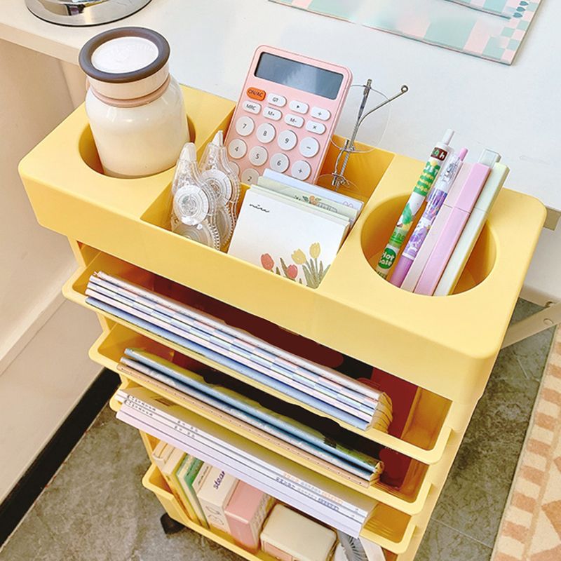 Urban 4-Tier Shelf Bookcase Plastic/Acrylic Bookshelf with Caster