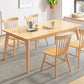 Modern Natural Rectangular Rubberwood Dining Table with 4 Legs