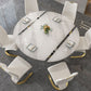 Glossy White Stone Dinette Table with Pedestal Modern Dining Table for Home Clearhalo 'Dining Tables & Seating' 'Dining Tables' 'dining_table' 'furn' 'furn_dining_table' 'Furniture' 'Kitchen & Dining Furniture' 1200x1200_ef0f1bd8-7a40-4a01-9b33-889b9e62d2e5