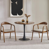 Round Dining Table Set 1/3 Pcs Solid Wood Top Dining Table and Arm Chairs