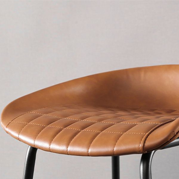 Taburetes de taburetes de cuero de estilo industrial con base de metal para el hogar