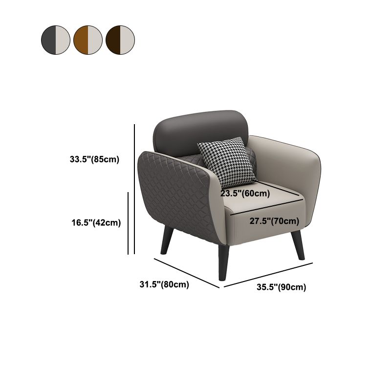 31.49 "D x 33.46" H Sofá de cuero con brazo acampanado para sala de estar para sala de estar