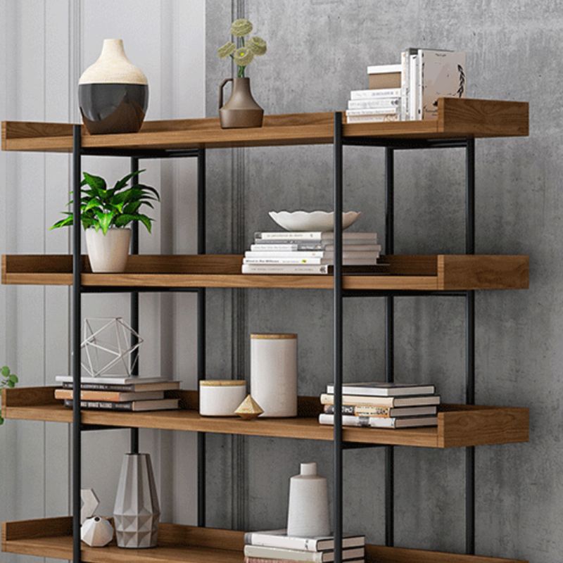 Etagere Open Back Bookshelf Wooden Industrial Bookcase with Shelves Clearhalo 'Bookcases' 'furn' 'furn_bookcases' 'Furniture' 'Office Furniture' 1200x1200_ef14484e-4214-4cc6-b229-de79a05fe6d6