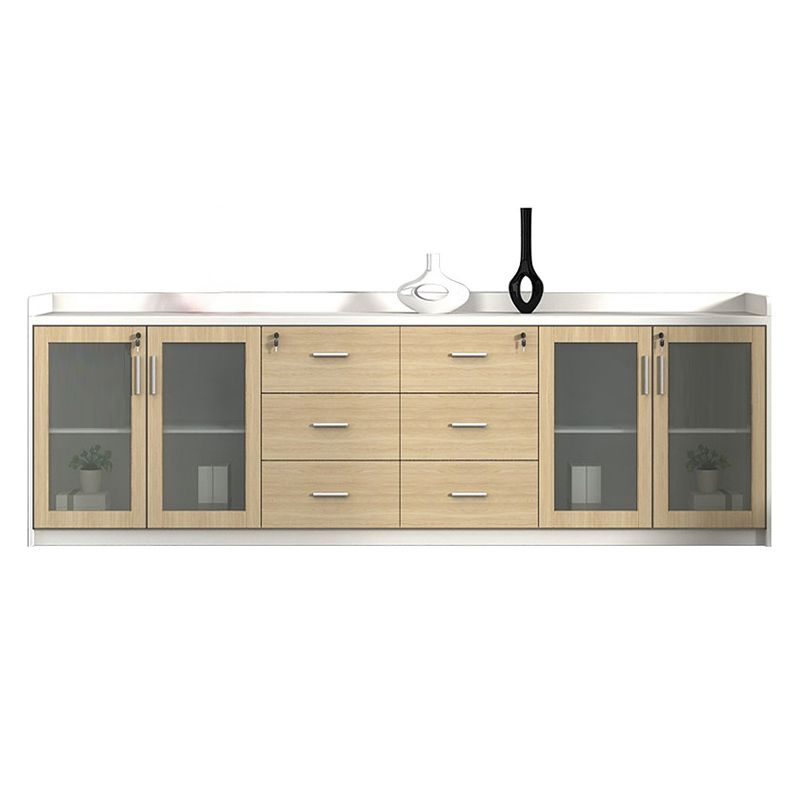 Moderni cassetti di bloccaggio in legno e archiviazione laterale di archiviazione