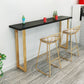 Black Glam Style Bar Table Rectangular Metal Bar Table with Gold Base Clearhalo 'Bar Furniture' 'Bar Tables' 'bar_tables' 'furn' 'furn_bar_tables' 'Furniture' 'furniture_bar_tables' 'Kitchen & Dining Furniture' 1200x1200_ef16f76e-3cda-4699-a26b-54e8cb823295