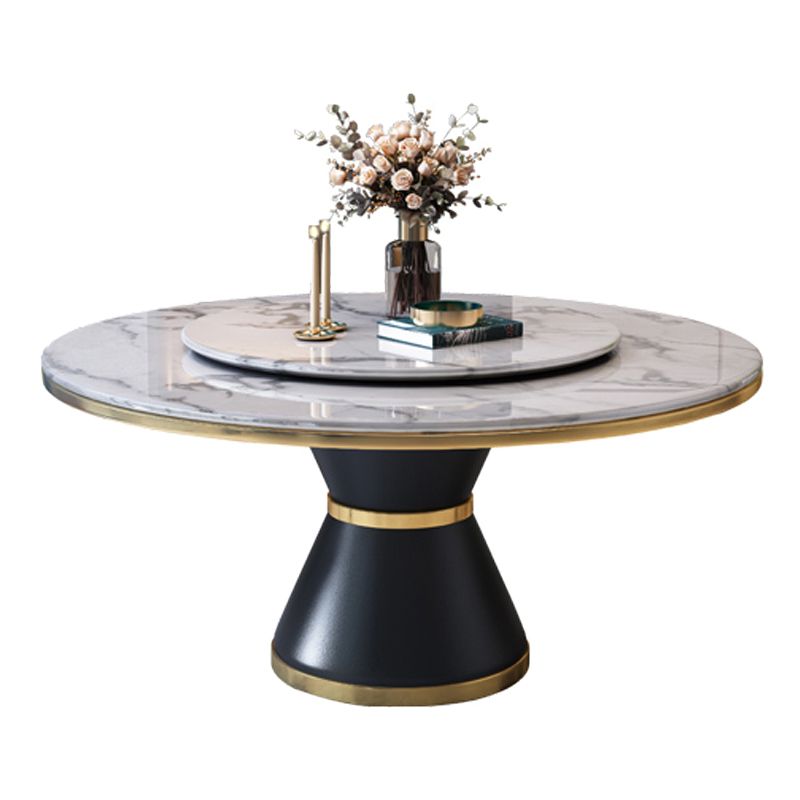 Metal Modern Style Round Dining Table Sintered Stone Table for Home Kitchen Clearhalo ' dining_table' 'Dining Tables & Seating' 'Dining Tables' 'furn' 'furn_dining_table' 'Furniture' 'furniture_dining_table' 'Kitchen & Dining Furniture' 'kitchen&dining_furn' 'kitchen' 'kitchen_dining_table' 1200x1200_ef176139-3b5f-40ec-a7c0-fbfb32d6fc5d
