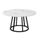 White Stone Top Dining Table Contemporary Dining Table with Pedestal Base Clearhalo 'Dining Tables & Seating' 'Dining Tables' 'dining_table' 'furn' 'furn_dining_table' 'Furniture' 'furniture_dining_table' 'Kitchen & Dining Furniture' 'kitchen' 'kitchen_dining_table' 1200x1200_ef17eceb-6287-415a-b334-055310c84183