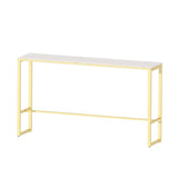 White Glam Style Bar Table in Iron and Faux Marble Milk Tea Shop Bar Table Clearhalo 'Bar Furniture' 'Bar Tables' 'bar_tables' 'furn' 'furn_bar_tables' 'Furniture' 'furniture_bar_tables' 'Kitchen & Dining Furniture' 'kitchen&dining_furn' 'kitchen' 1200x1200_ef18a44d-c373-4950-b8f2-8a9c213a3201