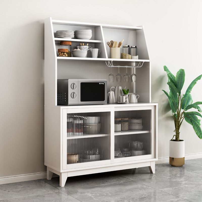 Sideboard in legno ingegnerizzato ingegnerizzato in stile glam con porta di vetro