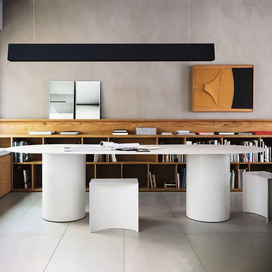 Oval Solid Wood Dining Table Modern Dinette Table with Double Pedestal Base Clearhalo ' dining_table' 'Dining Tables & Seating' 'Dining Tables' 'furn' 'furn_dining_table' 'Furniture' 'furniture_dining_table' 'Kitchen & Dining Furniture' 'kitchen&dining_furn' 'kitchen' 'kitchen_dining_table' 1200x1200_ef18f7c3-52e0-49eb-a83e-08bf26cc580e