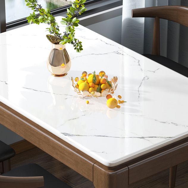 Marble Dining Table Mid-Century Style 4 Legs Base Rectangle Table for Home Clearhalo ' dining_table' 'Dining Tables & Seating' 'Dining Tables' 'furn' 'furn_dining_table' 'Furniture' 'furniture_dining_table' 'Kitchen & Dining Furniture' 'kitchen&dining_furn' 'kitchen' 'kitchen_dining_table' 1200x1200_ef199e6a-9976-402e-8c40-68d5d9ddc2ea