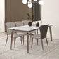 Contemporary Style 1/2/4/5/7 Pieces Dining Chairs Set Rectangle Stone Furniture in White