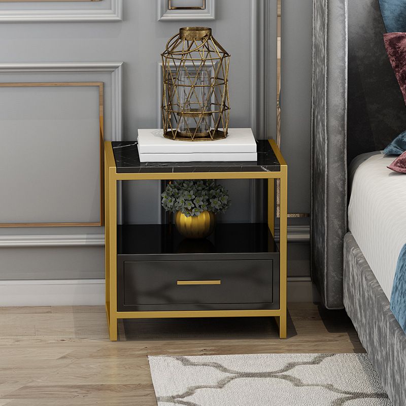 Glam Bed Nightstand Open Storage Accent Table Nightstand with Drawer Clearhalo 'Bedroom Furniture' 'furn' 'furn_night_stand' 'Furniture' 'night_stand' 'Nightstands' 1200x1200_ef1b816b-e0d5-4cb3-a610-d5bfd7d92edf